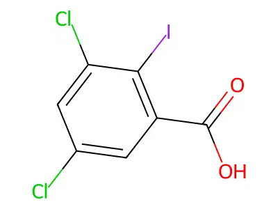 3,5-dichloro-2-iodo-benzoic Acid structure