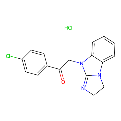 2-(2H-benzo[d]imidazo[1,2-a]imidazol-9(3H)-yl)-1-(4-chlorophenyl)ethanone hydrochloride structure