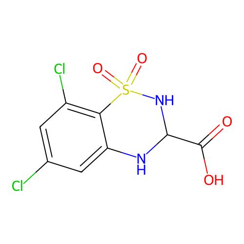 6,8-Dichloro-3,4-dihydro-2h-1,2,4-benzothiadiazine-3-carboxylic acid 1,1-dioxide structure