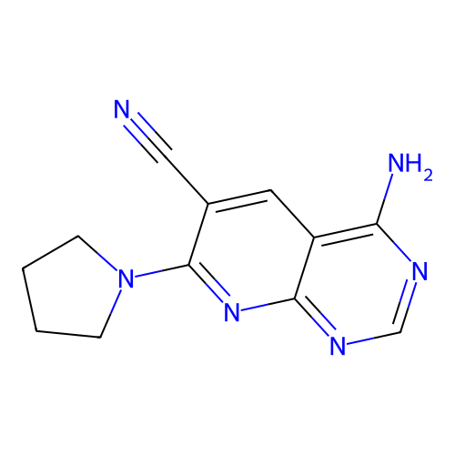 Pyrido[2,3-d]pyrimidine-6-carbonitrile, 4-amino-7-(1-pyrrolidinyl)- structure
