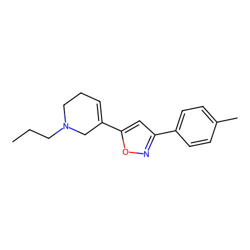 1-Propyl-5-(3-p-tolylisoxazol-5-yl)-1,2,3,6-tetrahydropyridine structure