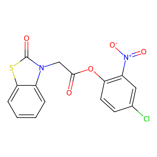 (2-Oxo-benzothiazol-3-YL)-acetic acid 4-chloro-2-nitro-phenyl ester structure