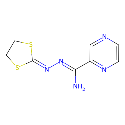 N'-(1,3-dithiolan-2-ylidene)-2-pyrazinecarbohydrazonamide structure