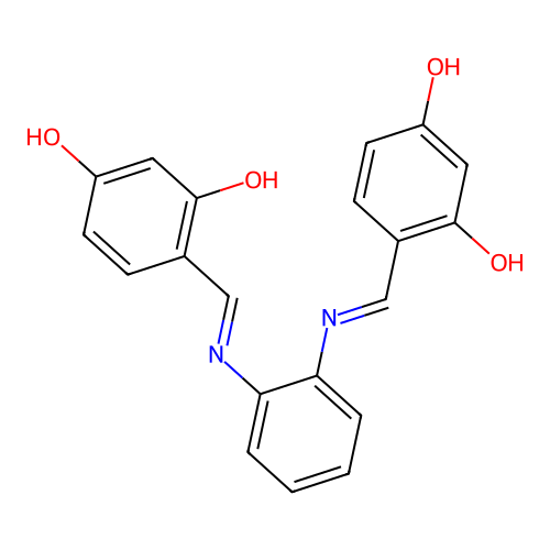 N,N'-bis(2,4-dihydroxybenzylidene)-1,2-diaminobenzene structure