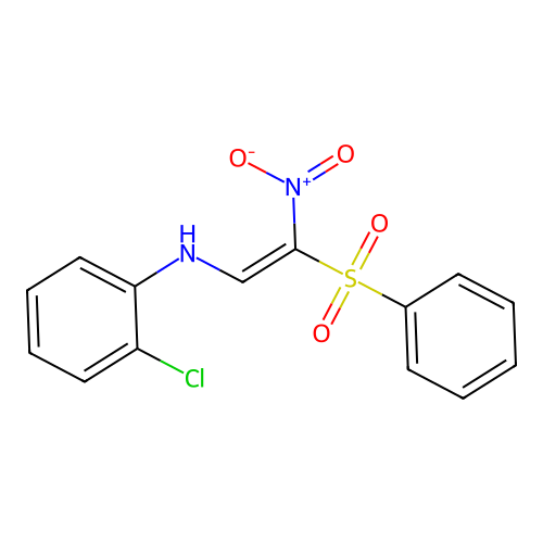 N-[(E)-2-(benzenesulfonyl)-2-nitroethenyl]-2-chloroaniline structure