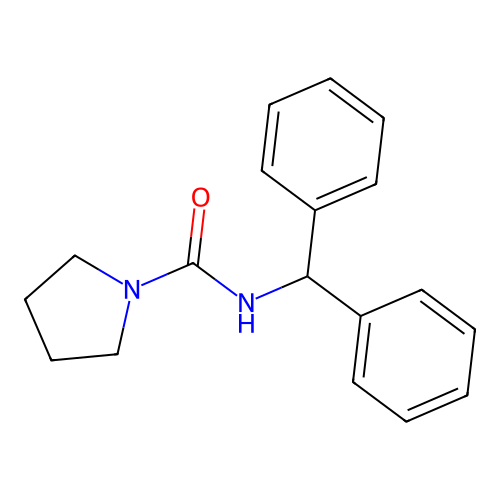 N-benzhydrylpyrrolidine-1-carboxamide structure