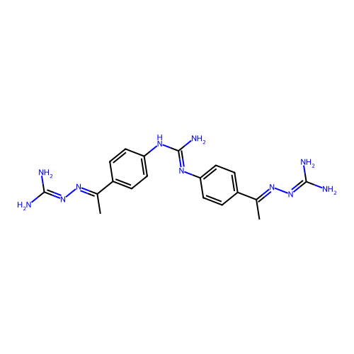 Guanidine, 1,3-bis(p-acetylphenyl)-, bis(amidinohydrazone) structure