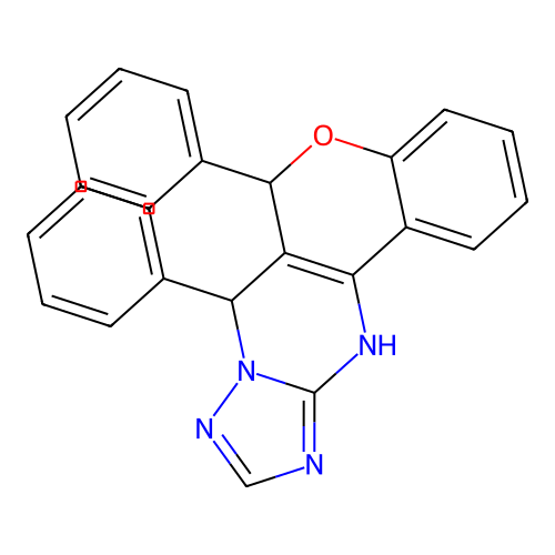 6,7-diphenyl-7,12-dihydro-6H-chromeno[4,3-d][1,2,4]triazolo[1,5-a]pyrimidine structure