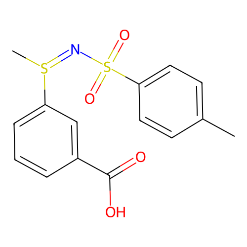 3-[S-methyl-N-(4-methylphenyl)sulfonylsulfinimidoyl]benzoic acid structure