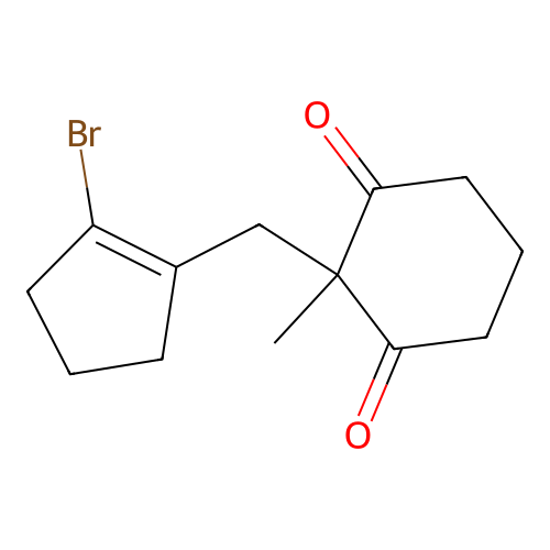 2-[(2-Bromo-1-cyclopenten-1-yl)methyl]-2-methyl-1,3-cyclohexanedione structure