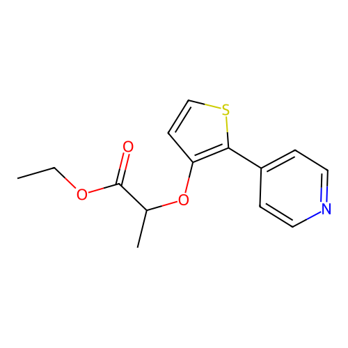 Ethyl2-{[2-(4-pyridinyl)-3-thienyl]oxy}propanoate structure