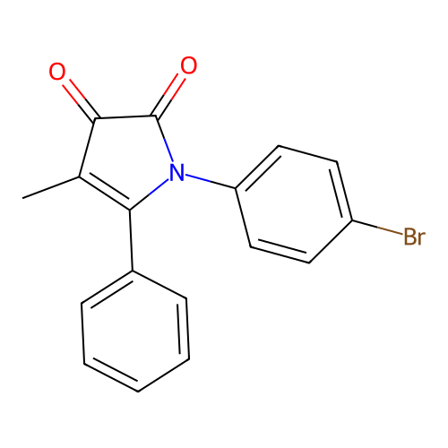1-(4-bromophenyl)-4-methyl-5-phenyl-1H-pyrrole-2,3-dione structure