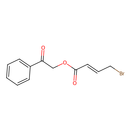 2-Oxo-2-phenylethyl 4-bromobut-2-enoate structure