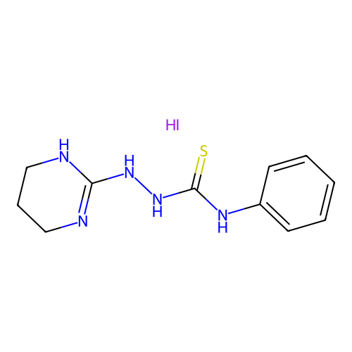 1-Phenyl-3-(1,4,5,6-tetrahydropyrimidin-2-ylamino)thiourea;hydroiodide structure