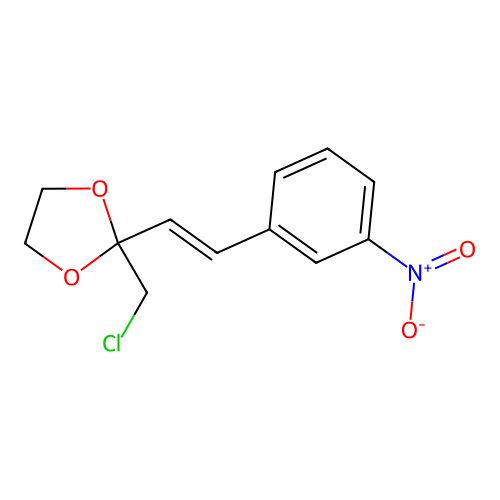 2-(chloromethyl)-2-[(E)-2-(3-nitrophenyl)ethenyl]-1,3-dioxolane structure