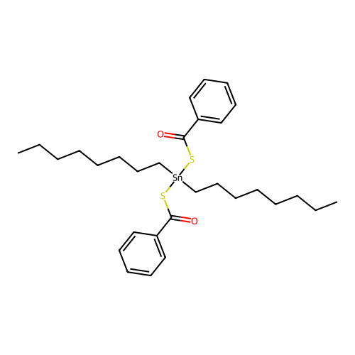 Bis(benzoylthio)dioctylstannane structure