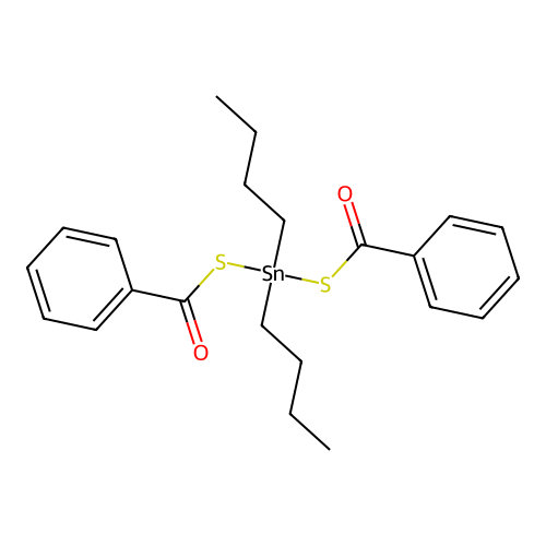 Bis(benzoylthio)dibutylstannane structure