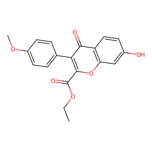 Ethyl 7-hydroxy-3-(4-methoxyphenyl)-4-oxochromene-2-carboxylate structure