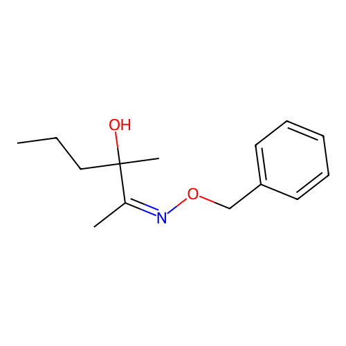 2-Hexanone, 3-hydroxy-3-methyl-, O-(phenylmethyl)oxime structure