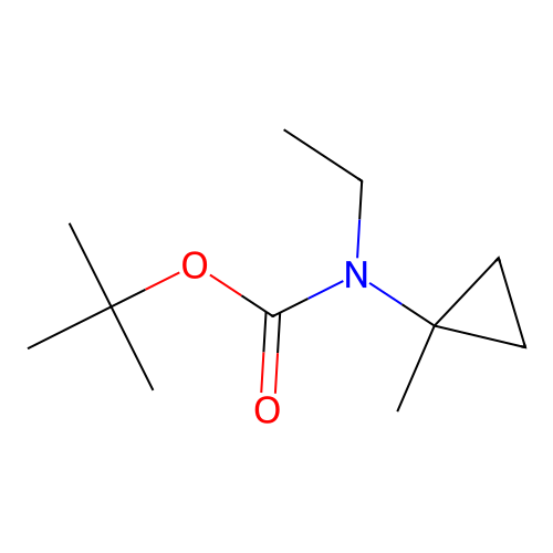 Carbamic acid, ethyl(1-methylcyclopropyl)-, 1,1-dimethylethyl ester structure