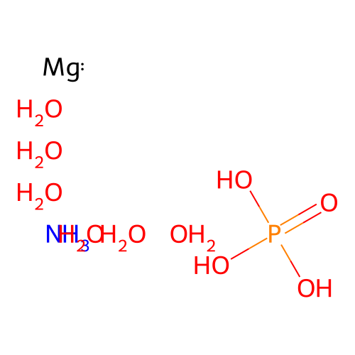 Phosphoric acid--magnesium--ammonia--water (1/1/1/6) structure