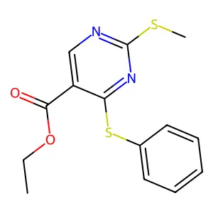 Ethyl 2-(methylsulfanyl)-4-(phenylsulfanyl)-5-pyrimidinecarboxylate structure
