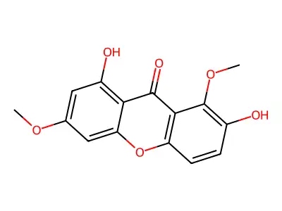 1,7-Dihydroxy-3,8-dimethoxyxanthone structure
