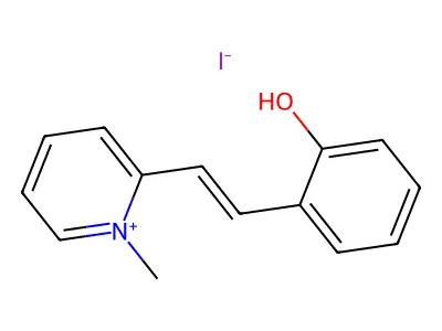 2-[2-(1-Methylpyridin-1-ium-2-yl)ethenyl]phenol iodide structure