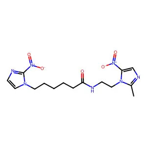 N-(2-(2-Methyl-5-nitro-1H-imidazol-1-yl)ethyl)-2-nitro-1H-imidazole-1-hexanamide structure