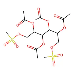 2,3,4,5-Tetra-O-acetyl-1,6-di-O-(methanesulfonyl)hexitol structure