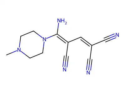 4-Amino-4-(4-methylpiperazino)-1,3-butadiene-1,1,3-tricarbonitrile structure