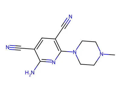 2-Amino-6-(4-methylpiperazino)-3,5-pyridinedicarbonitrile structure