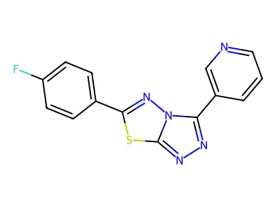 6-(4-Fluorophenyl)-3-pyridin-3-yl-[1,2,4]triazolo[3,4-b][1,3,4]thiadiazole structure