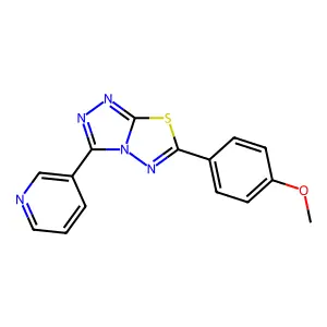 [1,2,4]Triazolo[3,4-b][1,3,4]thiadiazole, 6-(4-methoxyphenyl)-3-(3-pyridinyl)- structure