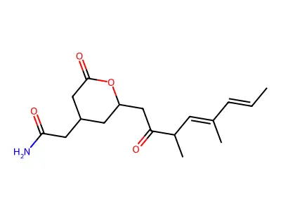 2-(3,5-Dimethyl-2-oxo-4,6-octadienyl)tetrahydro-6-oxo-2H-pyran-4-acetamide structure