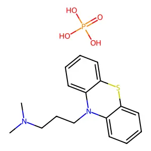 10H-Phenothiazine-10-propanamine, N,N-dimethyl-, phosphate (1:1) structure