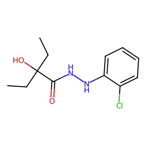 Butyric acid, 2-ethyl-2-hydroxy-, 2-(o-chlorophenyl)hydrazide structure