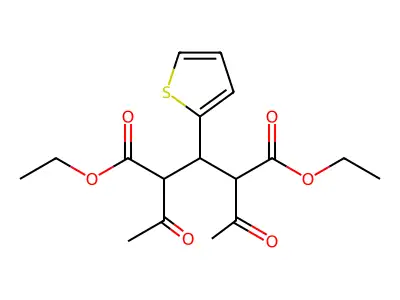 Diethyl 2,4-diacetyl-3-thiophen-2-ylpentanedioate structure