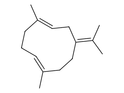 1,5-Dimethyl-8-(propan-2-ylidene)cyclodeca-1,5-diene structure