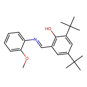 Phenol, 2,4-bis(1,1-dimethylethyl)-6-[[(2-methoxyphenyl)imino]methyl]- structure