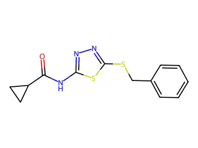 N-(5-(benzylthio)-1,3,4-thiadiazol-2-yl)cyclopropanecarboxamide structure