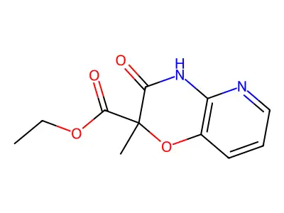 Ethyl 3,4-dihydro-2-methyl-3-oxo-2H-pyrido(3,2-b)-1,4-oxazine-2-carboxylate structure