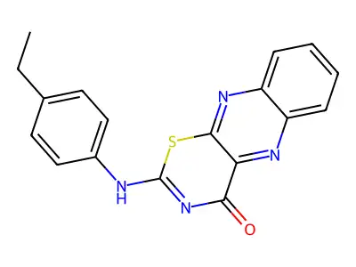 4H-1,3-Thiazino(5,6-b)quinoxalin-4-one, 2-((4-ethylphenyl)amino)- structure