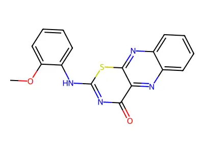 4H-1,3-Thiazino(5,6-b)quinoxalin-4-one, 2-((2-methoxyphenyl)amino)- structure