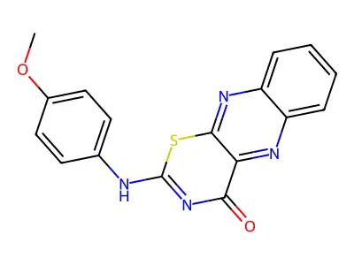 4H-1,3-Thiazino(5,6-b)quinoxalin-4-one, 2-((4-methoxyphenyl)amino)- structure