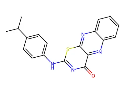 4H-1,3-Thiazino(5,6-b)quinoxalin-4-one, 2-((4-(1-methylethyl)phenyl)amino)- structure