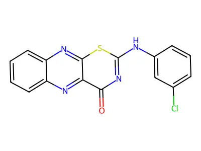 4H-1,3-Thiazino(5,6-b)quinoxalin-4-one, 2-((3-chlorophenyl)amino)- structure