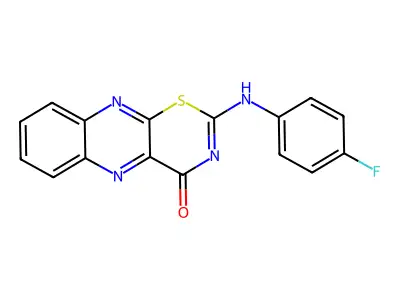 4H-1,3-Thiazino(5,6-b)quinoxalin-4-one, 2-((4-fluorophenyl)amino)- structure