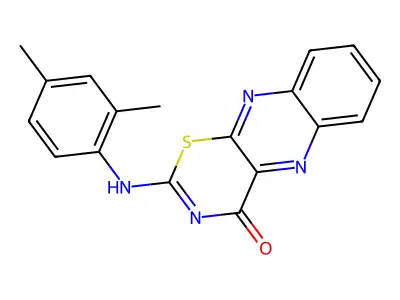 4H-1,3-Thiazino(5,6-b)quinoxalin-4-one, 2-((2,4-dimethylphenyl)amino)- structure