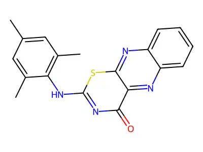 4H-1,3-Thiazino(5,6-b)quinoxalin-4-one, 2-((2,4,6-trimethylphenyl)amino)- structure